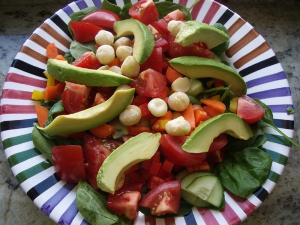 A Scepter main dish salad made with raw sprouted organic macadamia nuts